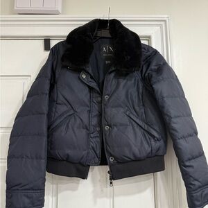 Armani Exchange Navy Puffer Jacket